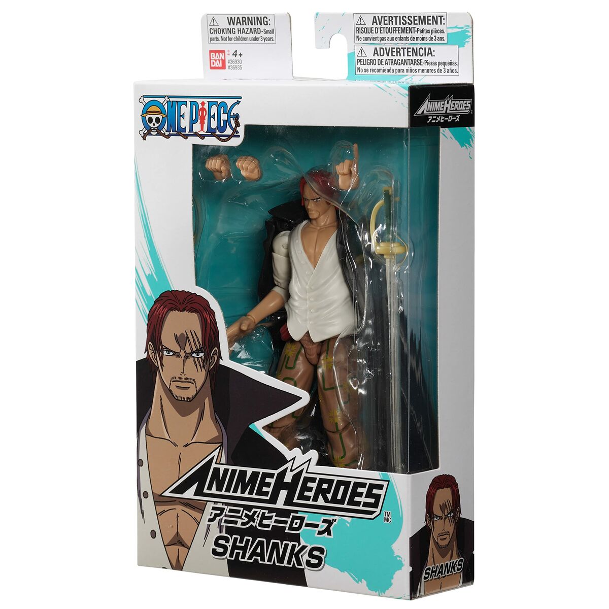 Action Figure One Piece Bandai Anime Heroes: Shanks 17 cm-2
